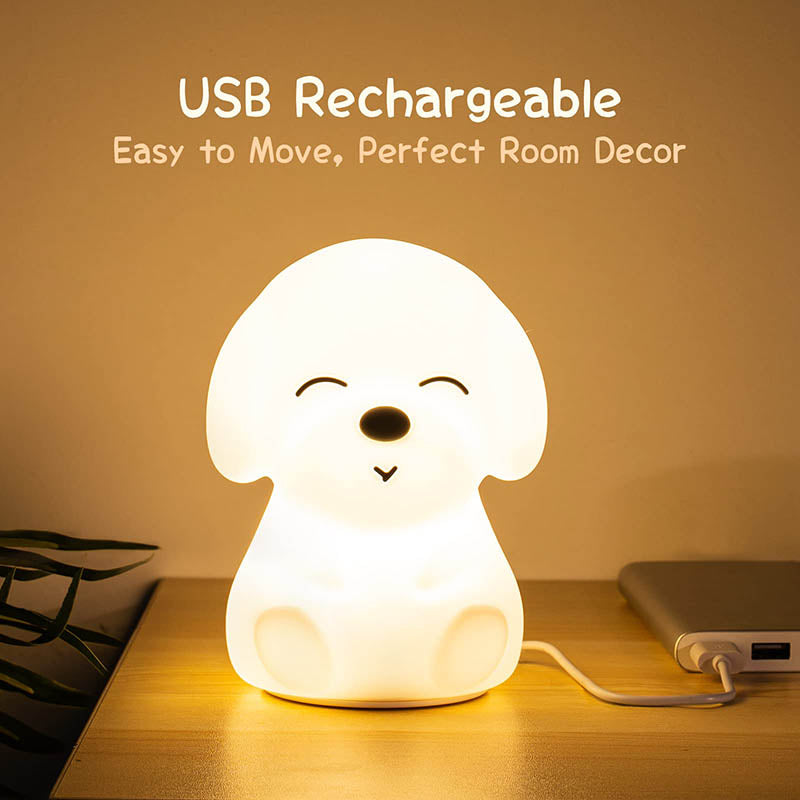 Small Milk Dog Silicone Pat Night Light New Led Light-Emitting Toy