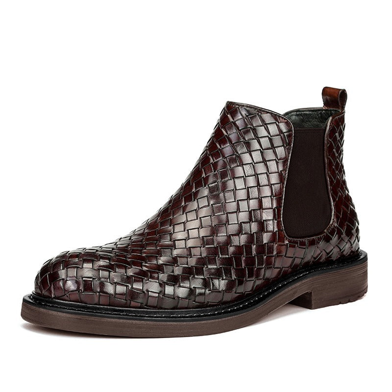 Men's woven pattern short boots - Memoriex 