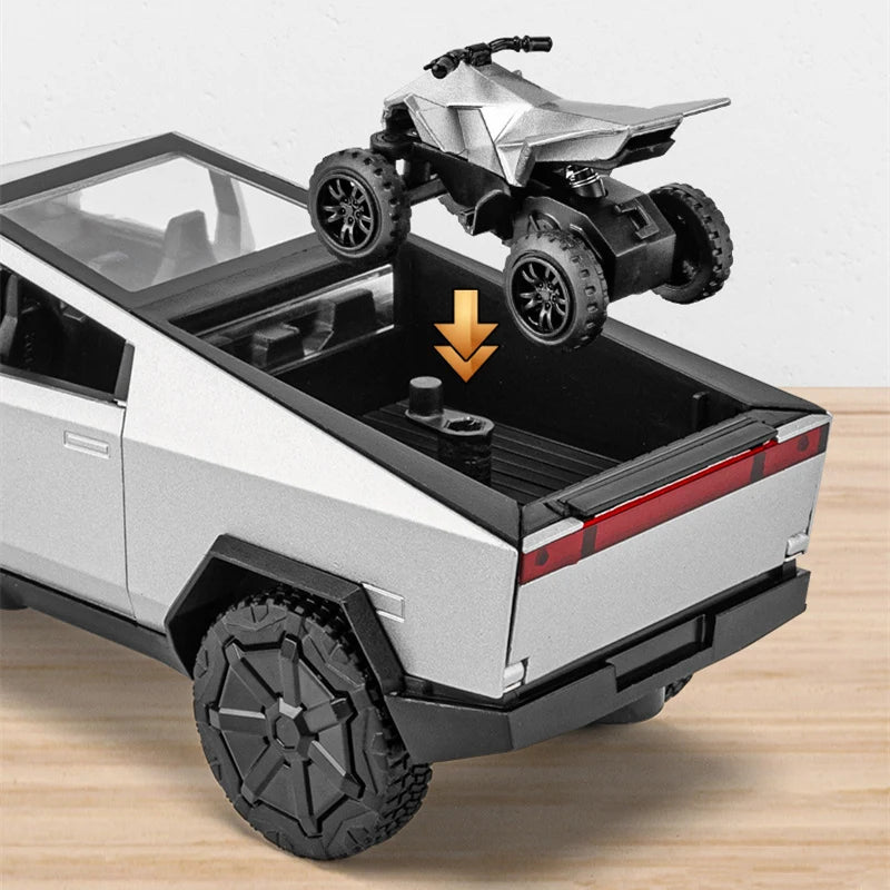 1/32 Cyber toy truck Pickup Alloy Car Truck Model Diecasts Metal Off-road Vehicles Model Simulation Sound Light Kids Toys Gift - Memoriex 