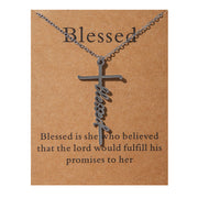 Faith Religious Gift Stainless Steel Cross Collarbone Chain Sweater Chain - Memoriex