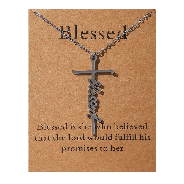 Faith Religious Gift Stainless Steel Cross Collarbone Chain Sweater Chain - Memoriex