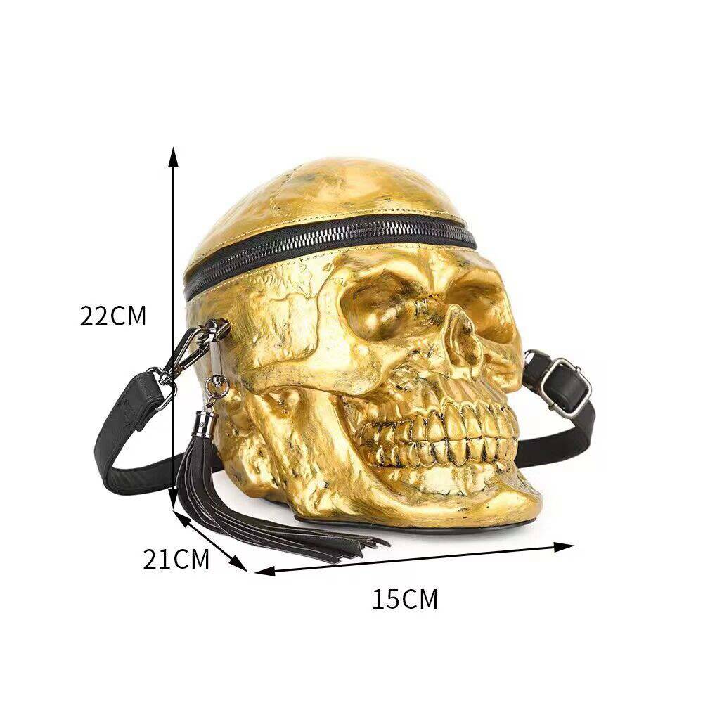 3D Bags Gold Skull Cross Body Shoulder Bag Mini Handle Handbags-3