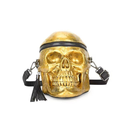 3D Bags Gold Skull Cross Body Shoulder Bag Mini Handle Handbags-0