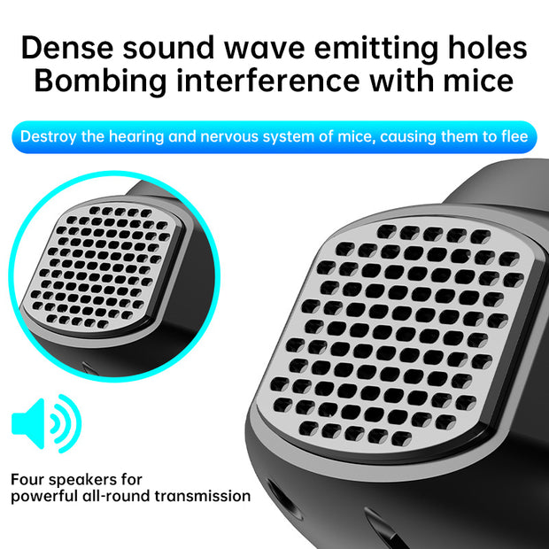 4-in-1 ultrasonic rodent repellent, 360° electronic rat repellent, repels indoor flies, cockroaches & mosquitoes. - Memoriex