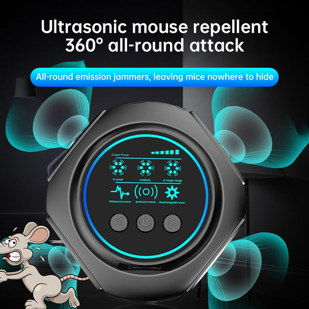 4-in-1 ultrasonic rodent repellent, 360° electronic rat repellent, repels indoor flies, cockroaches & mosquitoes. - Memoriex