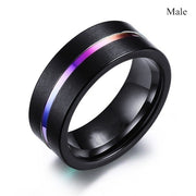 Fashion Jewelry Luxury Dark Purple Zirconia Stainless Steel Couple Ring Engagement Valentine's Day Gift - Memoriex