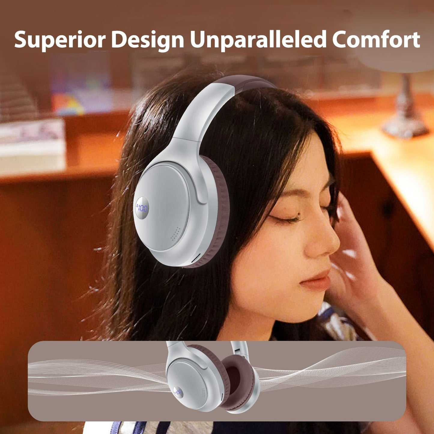 AKZ-16B wireless Bluetooth headset with battery display and long battery life foldable