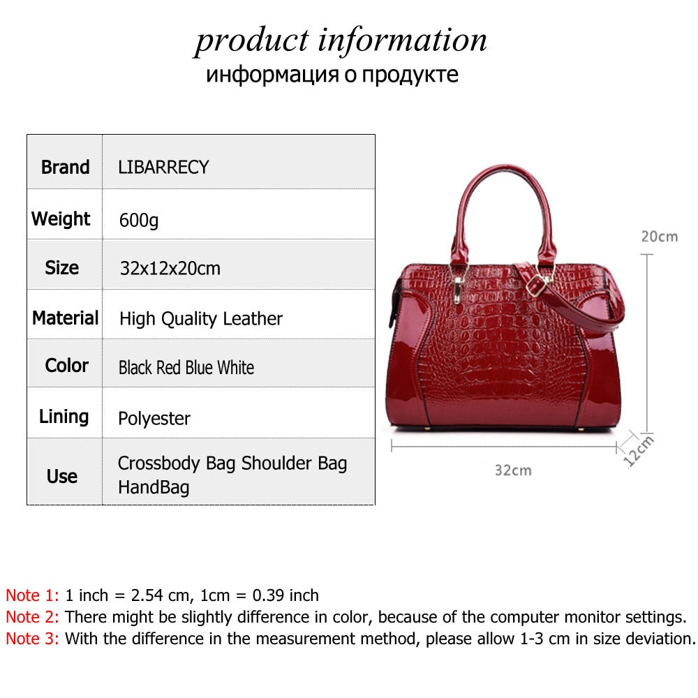 Fashion Crocodile Pattern Ladies Handbag Solid Color Shoulder Bag High Quality Leather Messenger Bags Multifunctional Travel Bag - Memoriex 