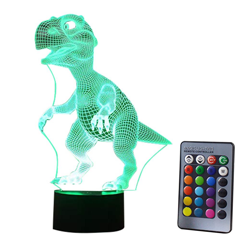 Halloween 3D Dinosaur LED Lamp 7 Colors Touch Control Night Light Kids Gifts Living Room Bedroom Table Decoration - Memoriex 