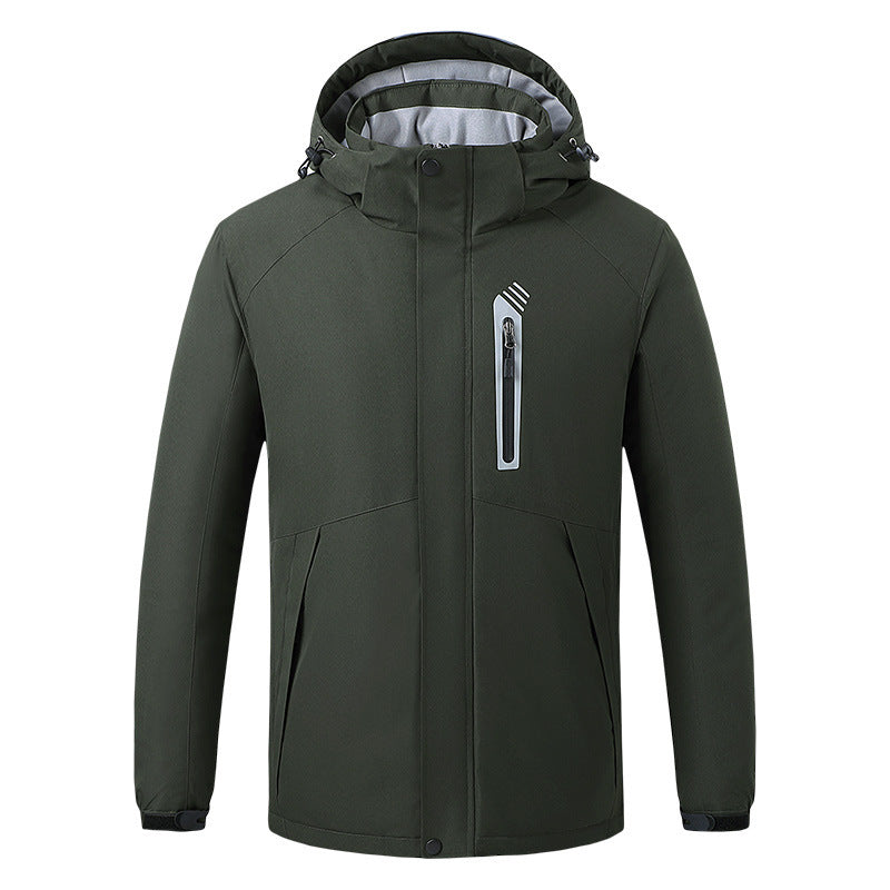 USB heating jacket, outdoor fashion men's cotton jacket, thick and warm jacket, heated cotton jacket - Memoriex 