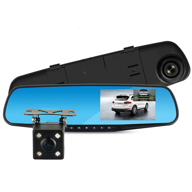 Full HD 1080P Car Dvr Camera Auto 4.3 Inch Rearview Mirror Digital Video Recorder Dual Lens Registratory Camcorder - Memoriex 