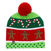 OurWarm Led Light Cotton Christmas Hat Knit Up Beanie Hat Kids Adult Children Cap Christmas Party Decoration New Year Gifts - Memoriex