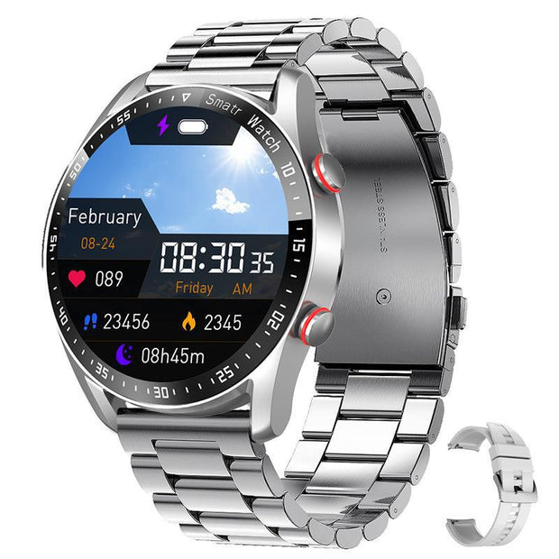 HW20 Smart Watch ECG+PPG Business Stainless Steel Strap 1.46 Large Screen Bluetooth Call Smart Watch - Memoriex