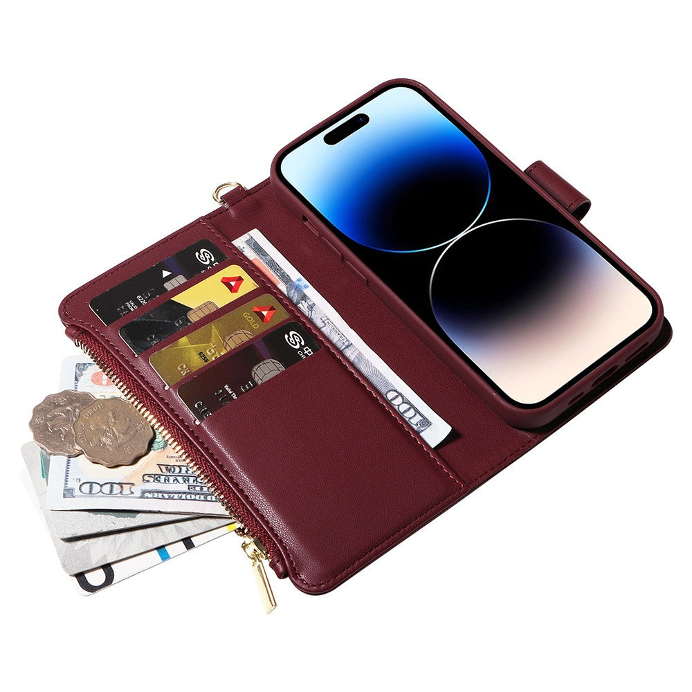 Apple 15 phone case flip wireless charging iPhone 14 phone leather case wallet style phone protection case