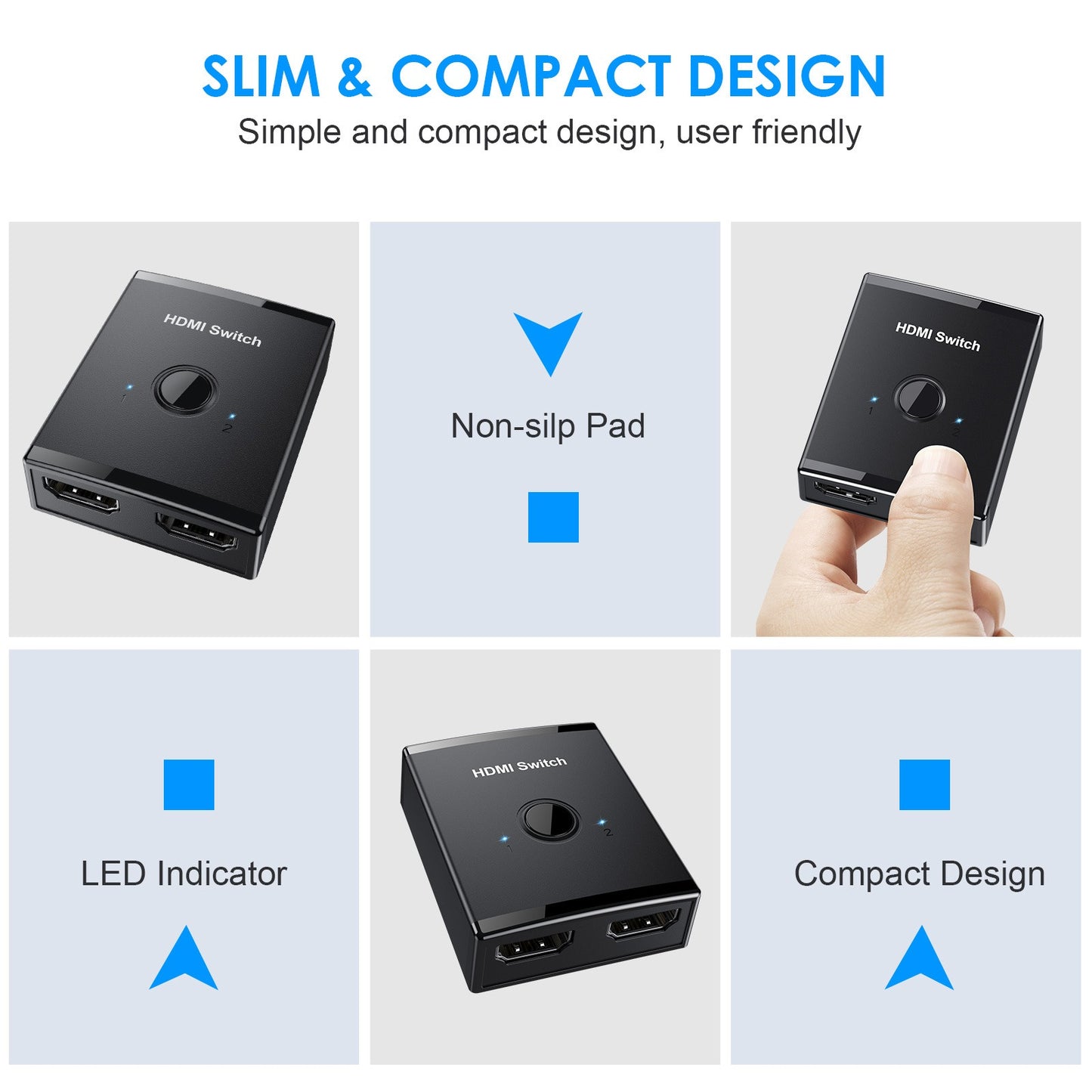 HDMI Switch Two In One Out Supports 4K Bidirectional Screen Divider HDMI Two In One Out Switch 1 Point 2 - Memoriex 