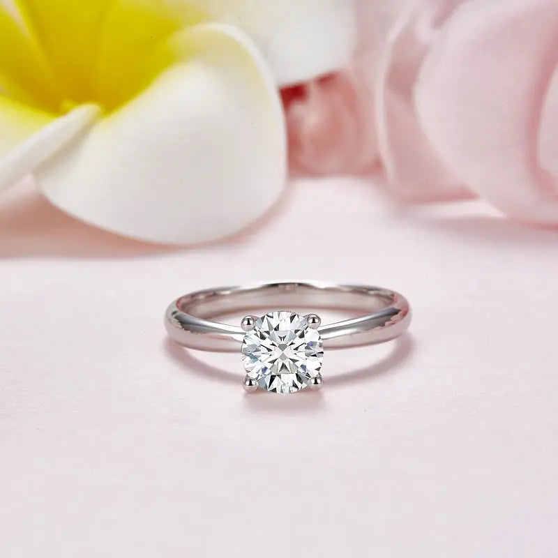 1 Carat Moissanite Diamond Ring Wedding Engagement 925 Sterling Silver MFR8342-2