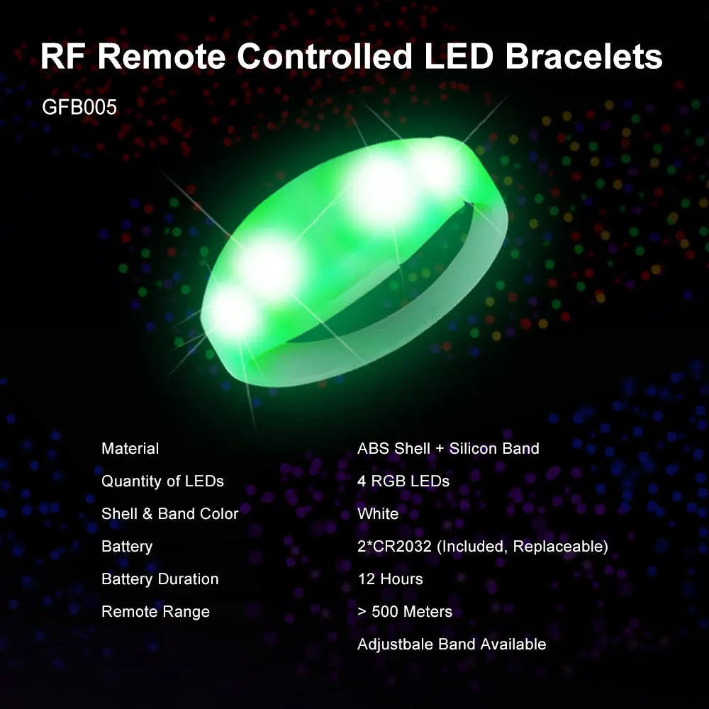 Wholesale Remote Controlled LED Wristbands (400PCS/1 Carton GFB005 Bracelets)-3