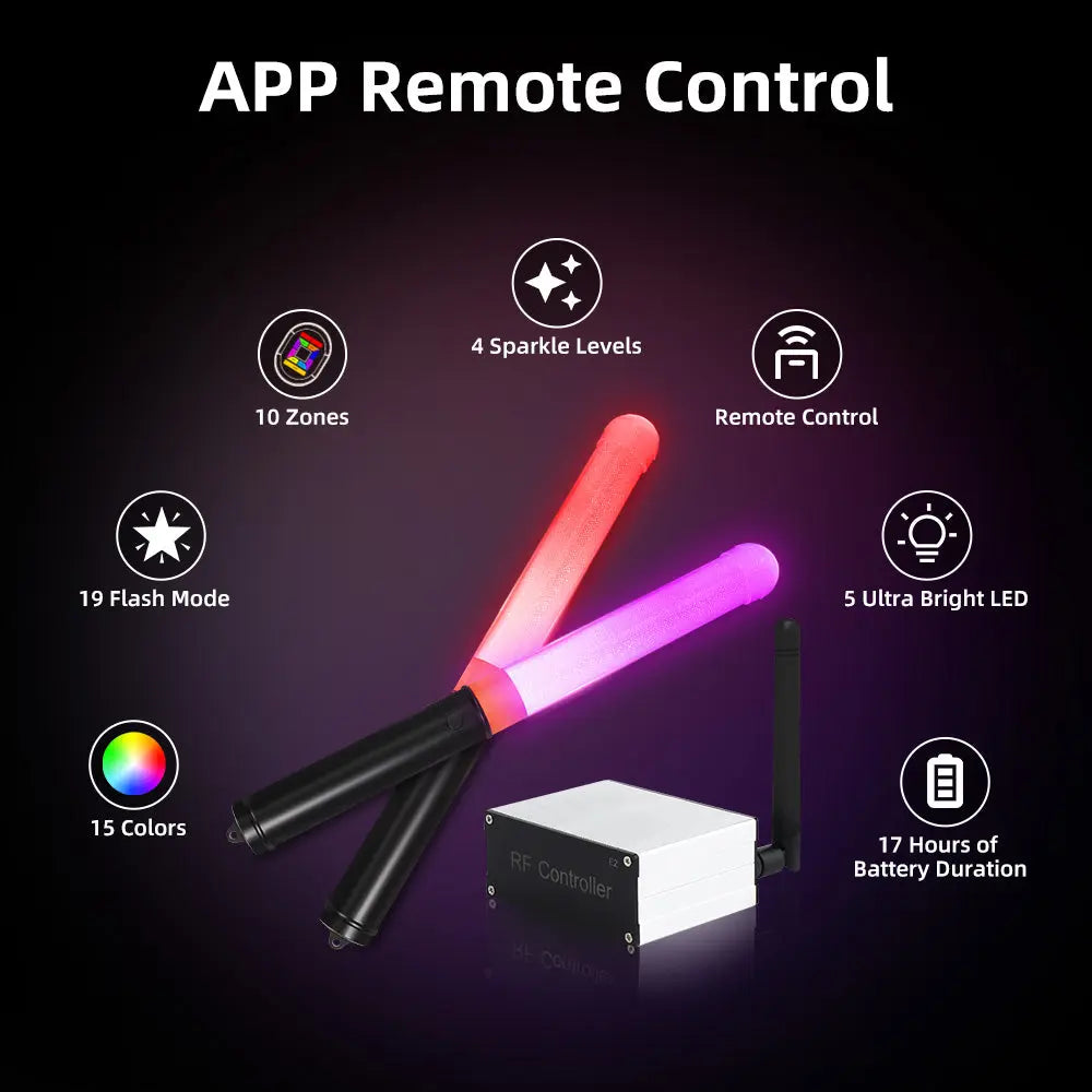 1 LED Light Sticks with APP Control (200 PCS + 1 APP Transmitter)-1