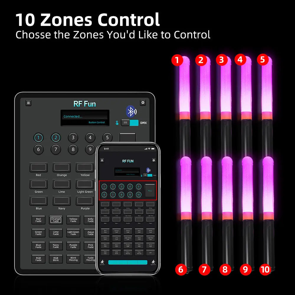 1 LED Light Sticks with APP Control (200 PCS + 1 APP Transmitter)-4