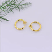 1 Pair 13mm Punk Goth False Hoop Earrings Septum Clip on Boby Nose Lip Ear Fake Piercing Rings Stud - Memoriex 