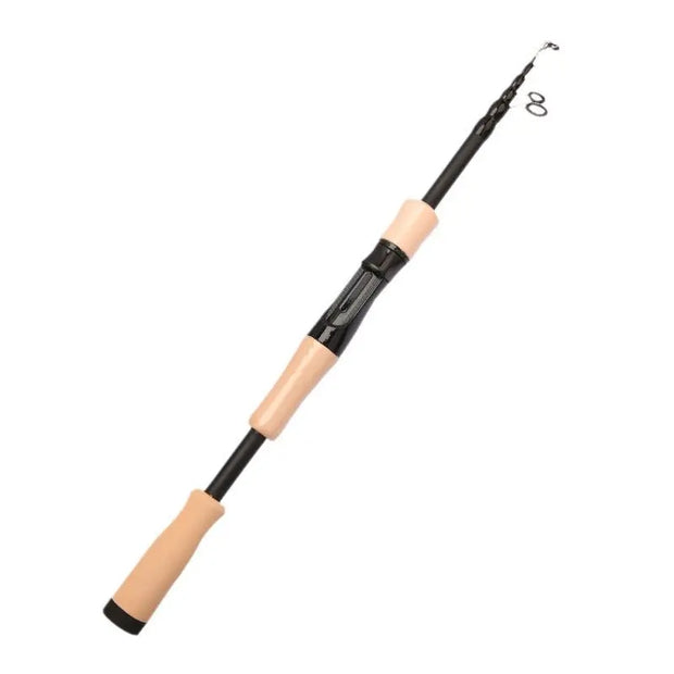 1.5 - 2.4M Telescopic Carbon Fishing Rod Rotary Baitcasting (8 - 25g) with Wooden Handle - Memoriex