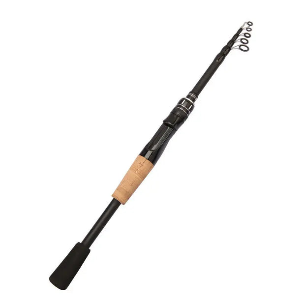 1.5 - 2.4M Telescopic Carbon Fishing Rod Rotary Baitcasting (8 - 25g) with Wooden Handle - Memoriex
