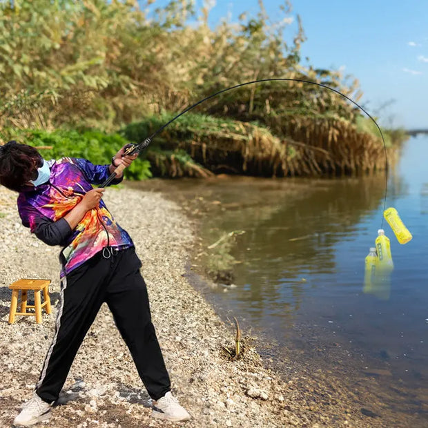 1.5 - 2.4M Telescopic Carbon Fishing Rod Rotary Baitcasting (8 - 25g) with Wooden Handle - Memoriex