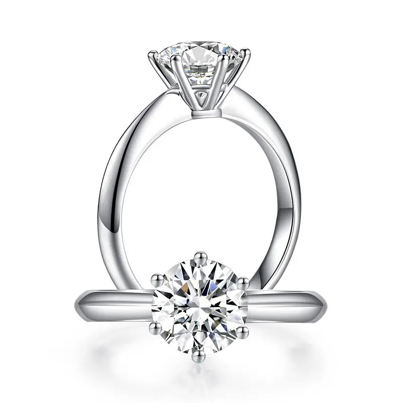 1.5 Carat Moissanite Diamond Solitaire Engagement Ring 925 Sterling Silver MFR8341-0