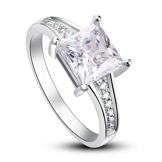 1.5 Ct Princes Cut Solid 925 Sterling Silver Wedding Promise Engagement Ring XFR8006-0