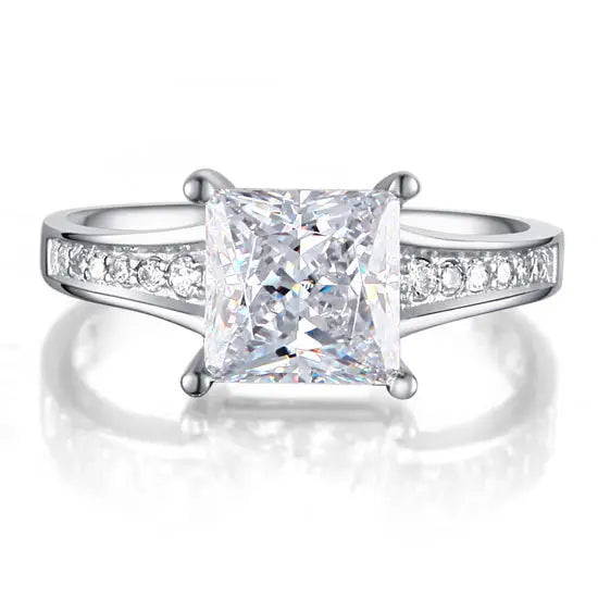 1.5 Ct Princes Cut Solid 925 Sterling Silver Wedding Promise Engagement Ring XFR8006-1