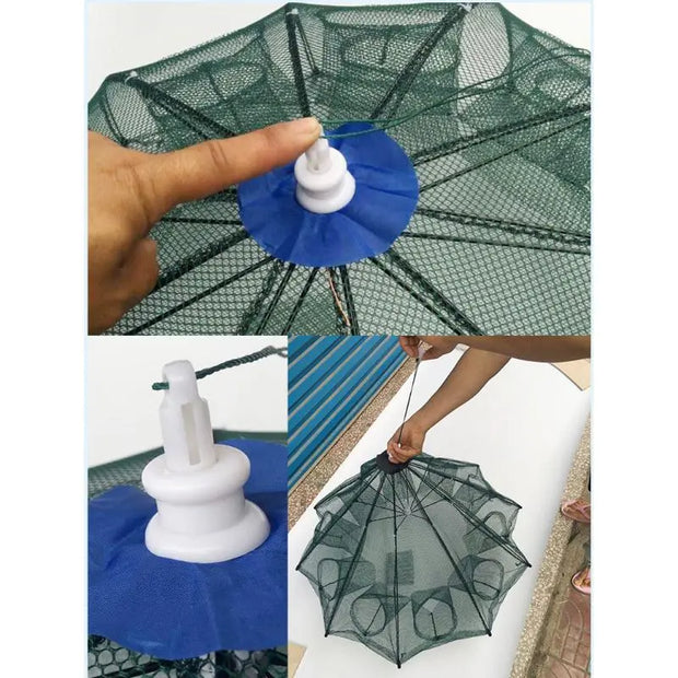 10 Holes Crayfish Net Cast Folding Fishing  Nets Automatic - Memoriex 