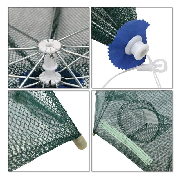10 Holes Crayfish Net Cast Folding Fishing  Nets Automatic - Memoriex 