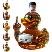 10 Oz Middle Finger Duck Bottle - Funny Whiskey Duck Decanter. Great Prank Decoration for Bar, Office or Home - Memoriex 