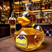 10 Oz Middle Finger Duck Bottle - Funny Whiskey Duck Decanter. Great Prank Decoration for Bar, Office or Home - Memoriex 