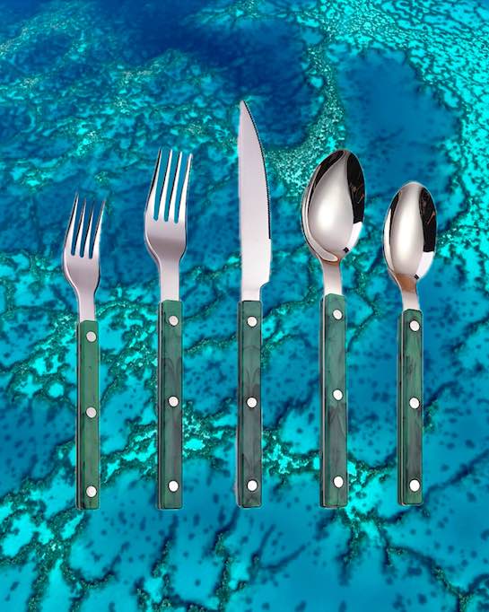 10-Pcs Sleek Modern Flatware Set, Bistrot Stylish Cutlery Silverware-9