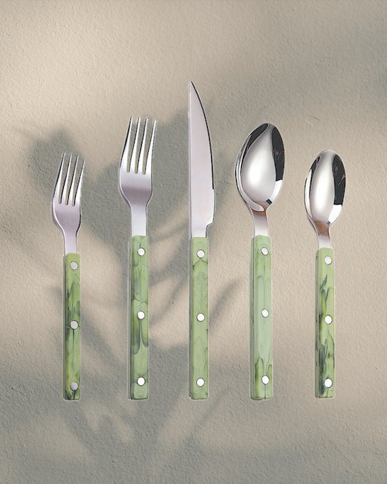 10-Pcs Sleek Modern Flatware Set, Bistrot Stylish Cutlery Silverware-8