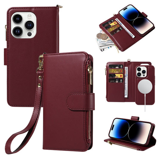 Apple 15 phone case flip wireless charging iPhone 14 phone leather case wallet style phone protection case