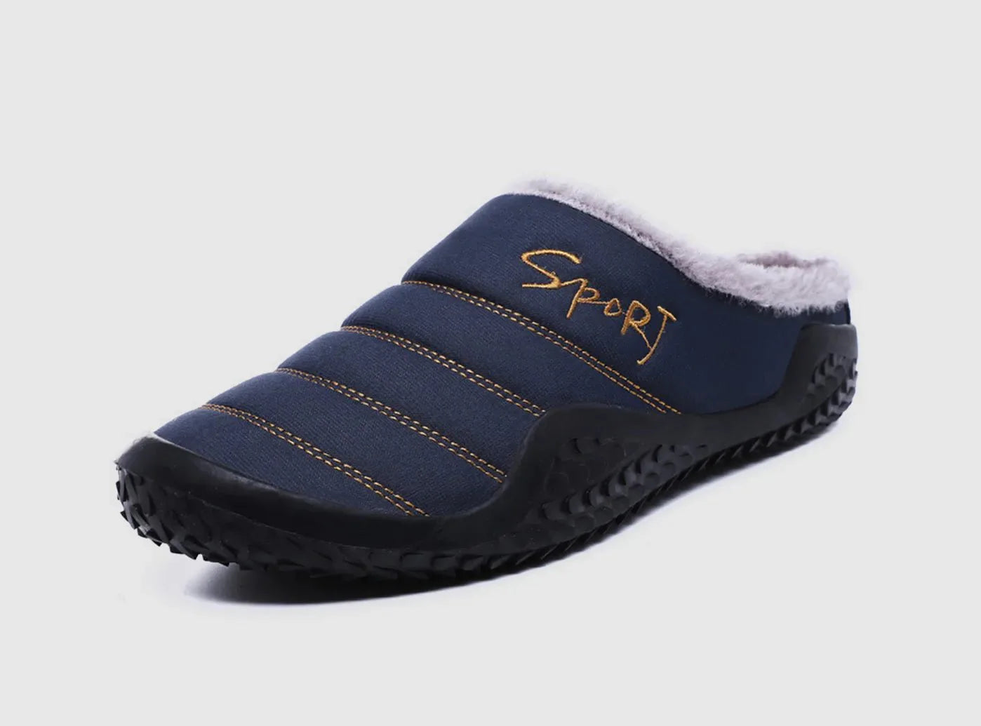 FitVille Men's Fur-lined Plush Winter Slipper-5