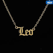 12 Zodiac Letter Constellations Pendants Necklace For Women Men Virgo Libra Scorpio Sagittarius Capricorn Aquarius Birthday Gift - Memoriex 