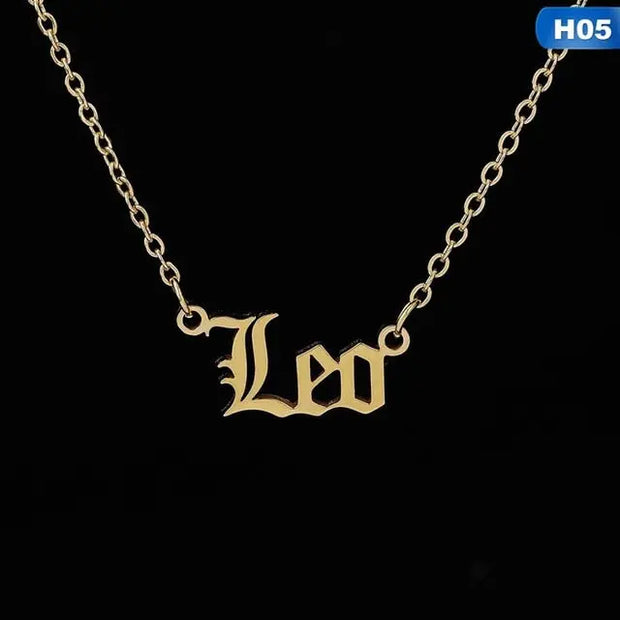 12 Zodiac Letter Constellations Pendants Necklace For Women Men Virgo Libra Scorpio Sagittarius Capricorn Aquarius Birthday Gift - Memoriex 