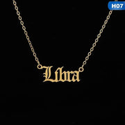 12 Zodiac Letter Constellations Pendants Necklace For Women Men Virgo Libra Scorpio Sagittarius Capricorn Aquarius Birthday Gift - Memoriex 