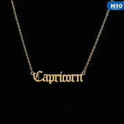 12 Zodiac Letter Constellations Pendants Necklace For Women Men Virgo Libra Scorpio Sagittarius Capricorn Aquarius Birthday Gift - Memoriex 