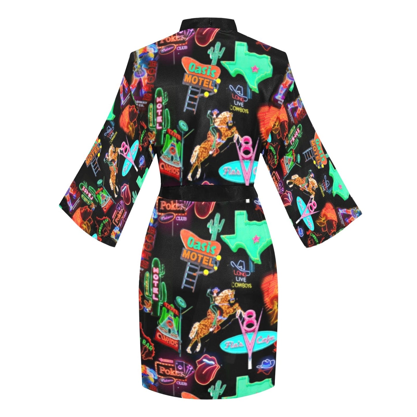 Vegas Neon Women's Lounge Kimono Robe by Baha Ranch Western Wear-3