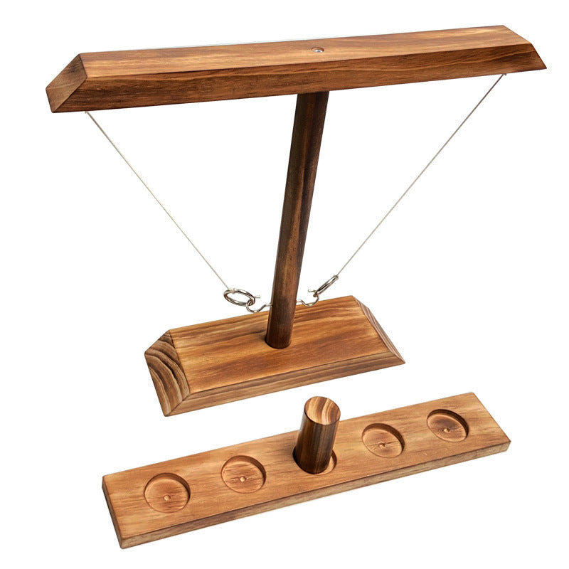 Ring toss Game Wooden Throwing Game Hook and Ring Throwing Ring Interactive Game Shooting Game - Memoriex 