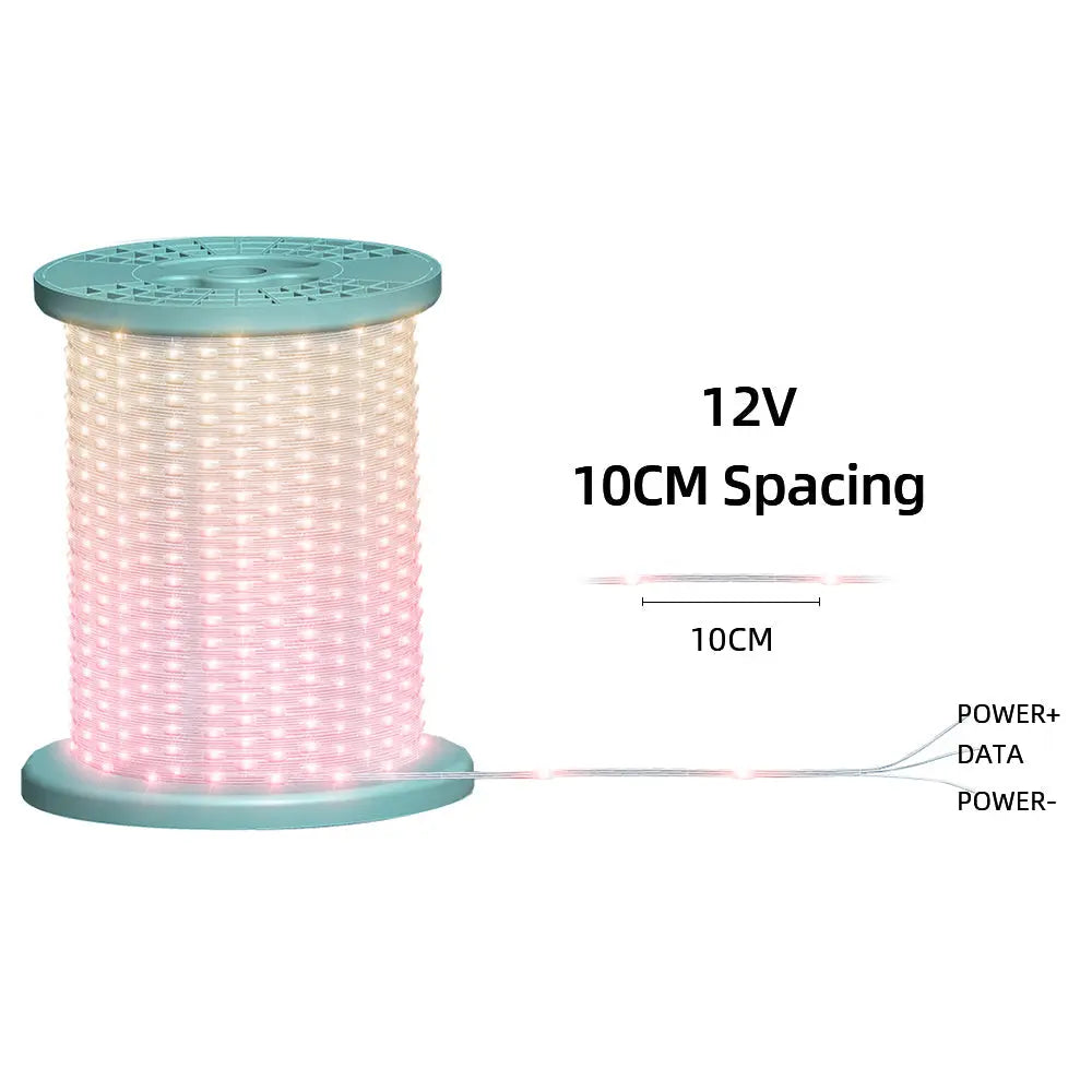 12V10CM Color Changing 32.8 FT 100 LED ChristmasPixel String Lights-0