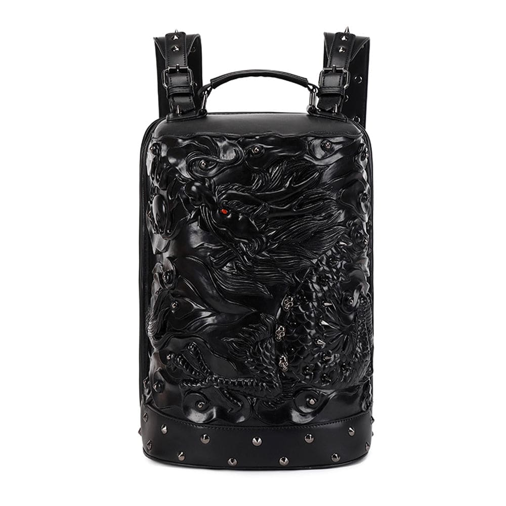 3D Backpack, Fashion 3D Double Hovering Dragon ,Cylinder Backack-1