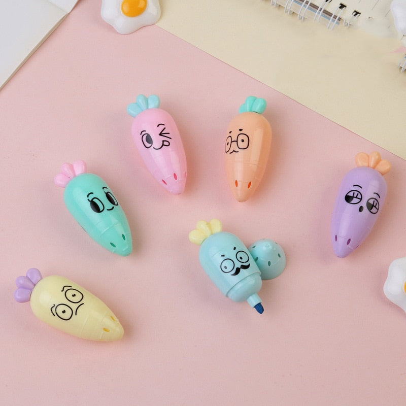 1 PCS Cute Mini Highlighter Lovely Cartoon Paint Marker Pen School Office Office Stationery Supply Capsule Vitamin Kawaii Funny - Memoriex 