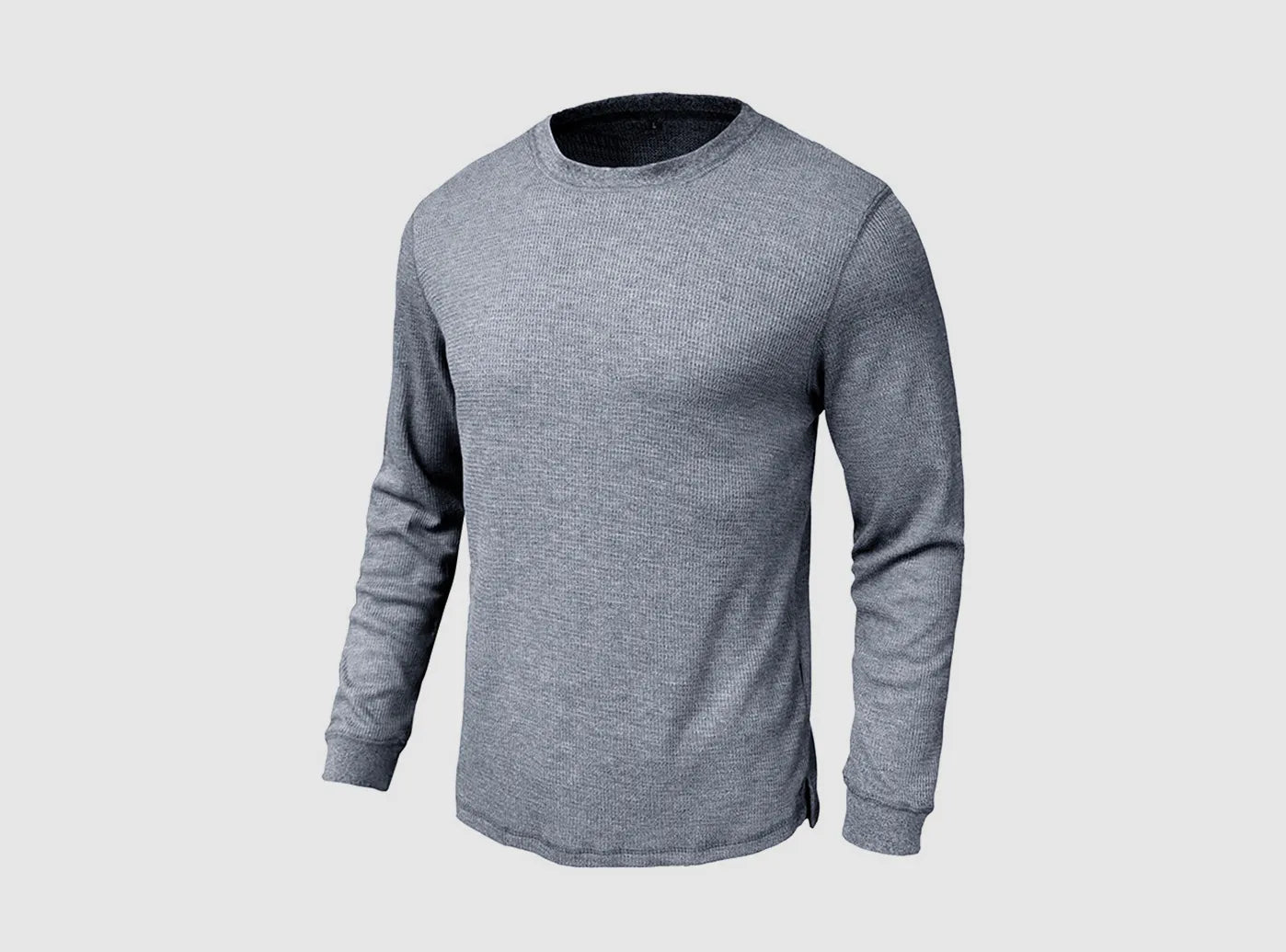 FitVille Men's Waffle-Knit Long-Sleeve Outdoor Crewneck-6