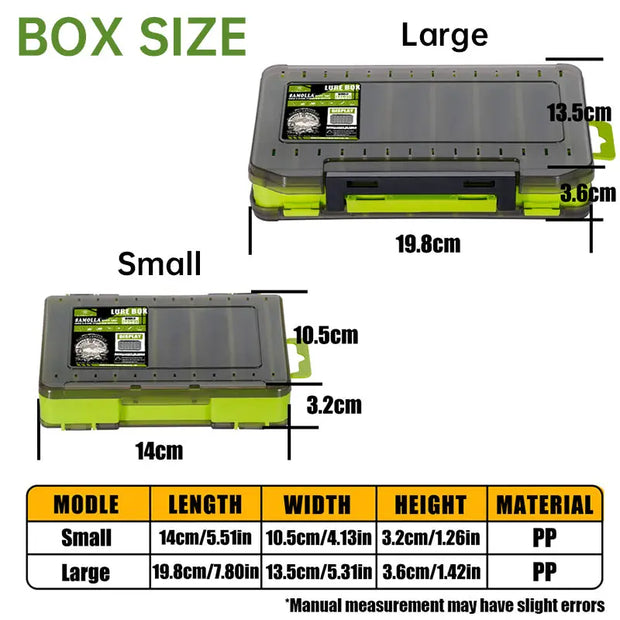 14-Compartment Fishing Tackle Box for Accessories, Lures & Hooks, Double-Sided Organizer. - Memoriex 
