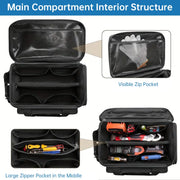 14" Heavy-Duty Tool: 2 Bags + Non-Slip Organizer (for Electricians, Multi-Pocket) - Memoriex 